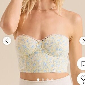 Altar’d State Penny Floral Corset Top NWT